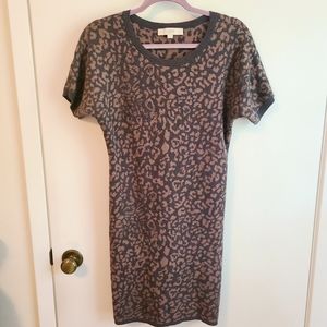 Leopard Print Knit Small Loft Dress